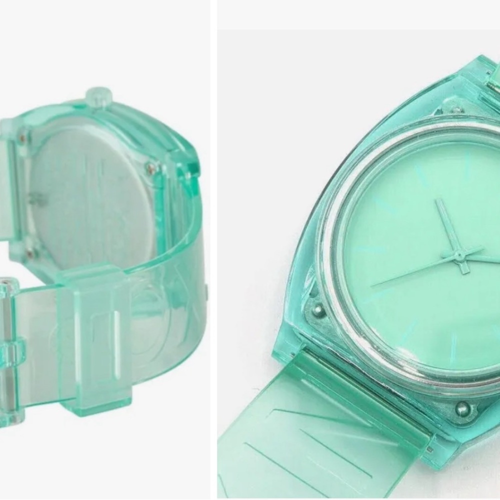 NIXON men Time Teller P watch Polycarbonate Transparent Blue “Minimal” watch!!!